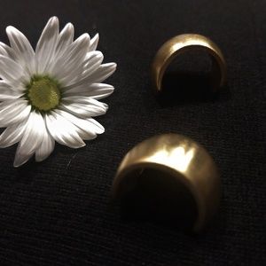 MODERNIST Anne Klein Vintage Hoop Gold  Earrings